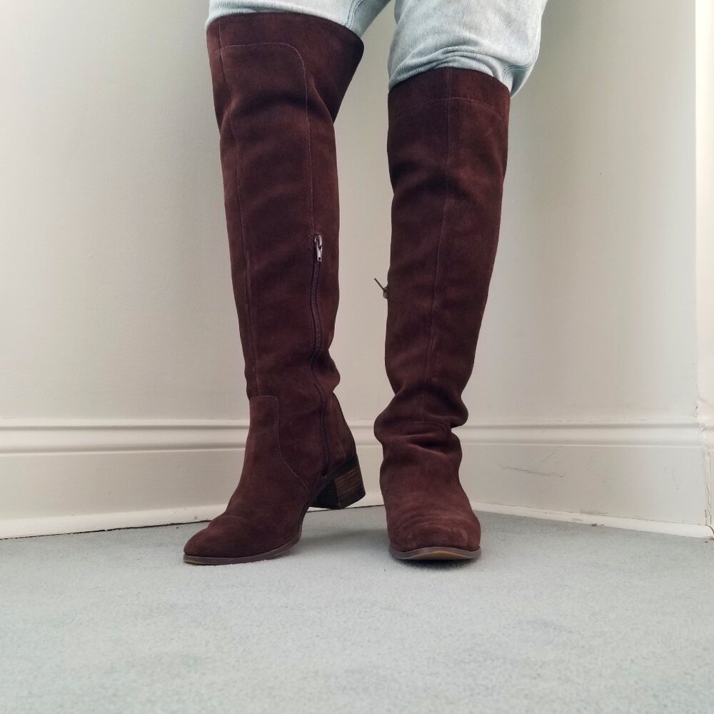 Genuine Suede Knee High Brown Boots by Corso Como - Italian Boots
